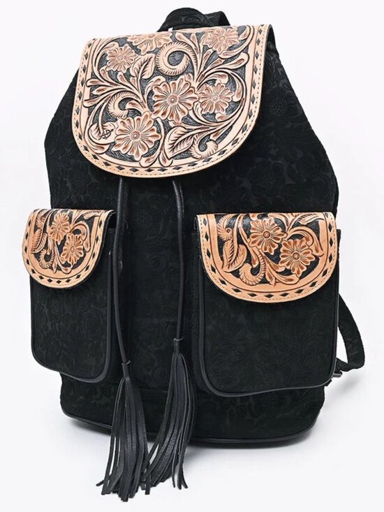 American Darling Boho Embossed Floral Backpack main image 5